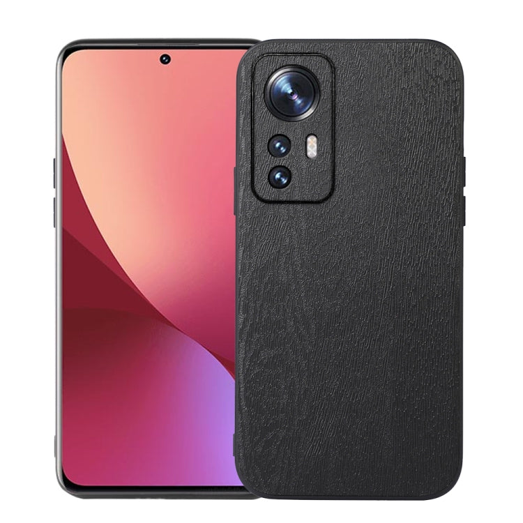 For Xiaomi 12 / 12X Wood Texture PU Phone Case