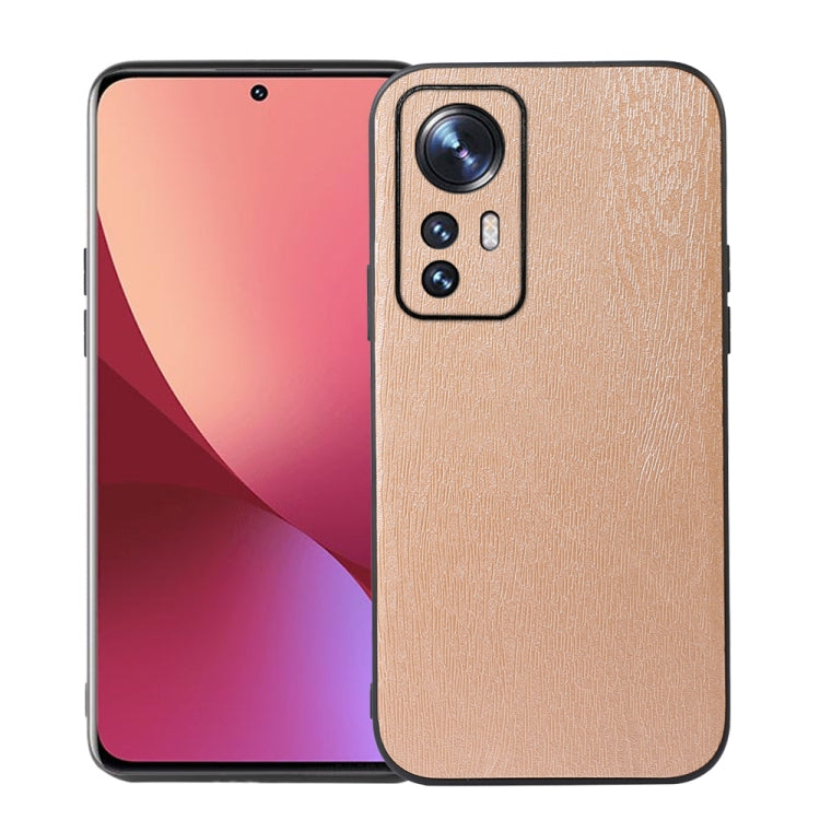 For Xiaomi 12 / 12X Wood Texture PU Phone Case