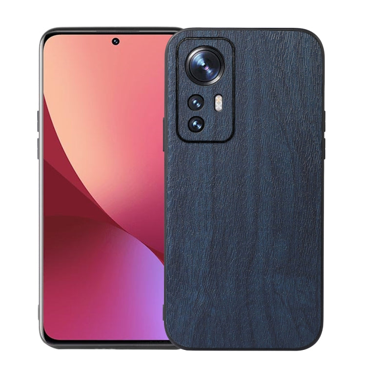For Xiaomi 12 / 12X Wood Texture PU Phone Case