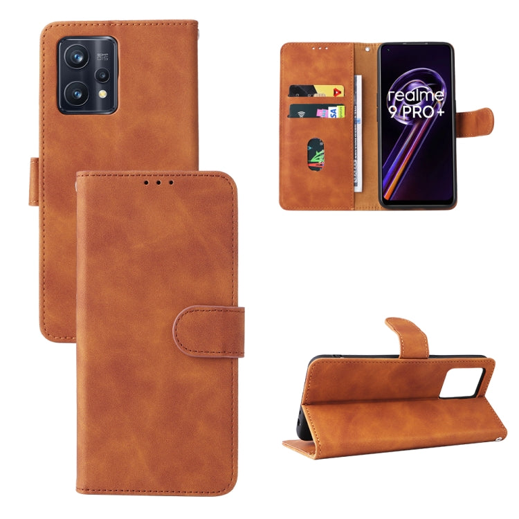For OPPO Realme 9 Pro+ Skin Feel Magnetic Buckle Calf Texture Leather Phone Case