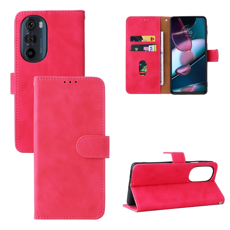 For Motorola Edge X30 Skin Feel Magnetic Buckle Calf Texture Leather Phone Case