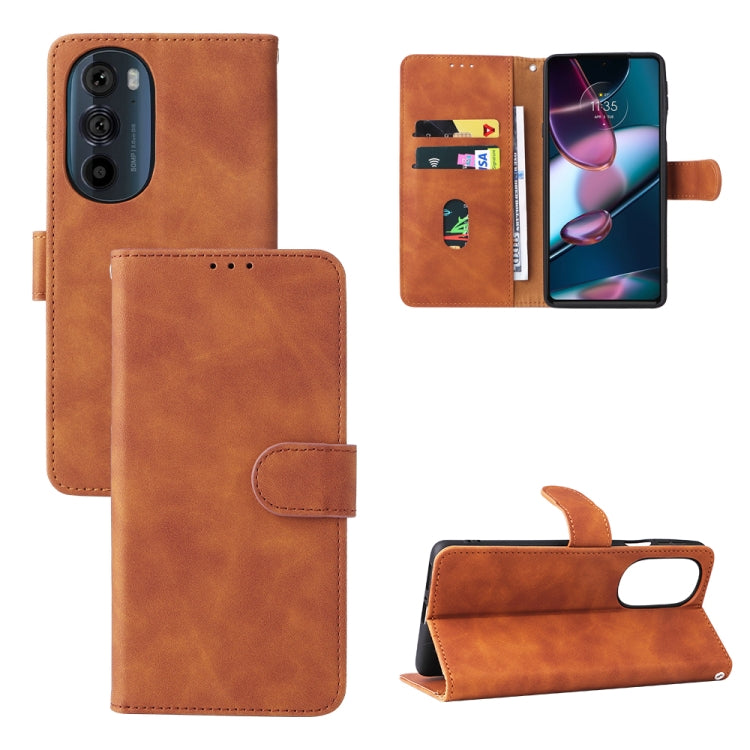 For Motorola Edge X30 Skin Feel Magnetic Buckle Calf Texture Leather Phone Case