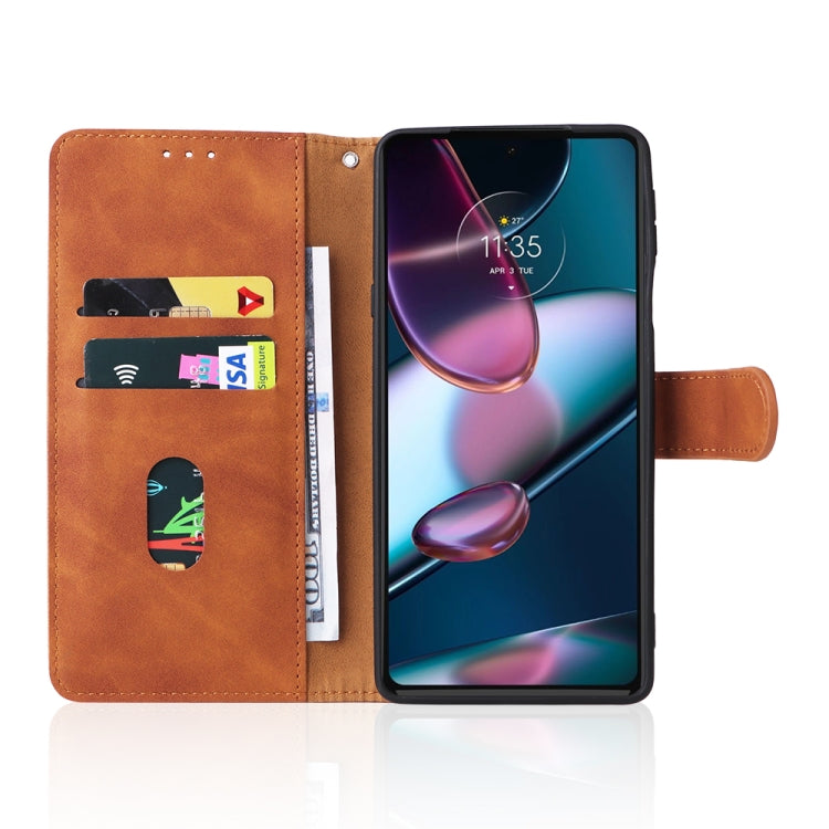 For Motorola Edge X30 Skin Feel Magnetic Buckle Calf Texture Leather Phone Case