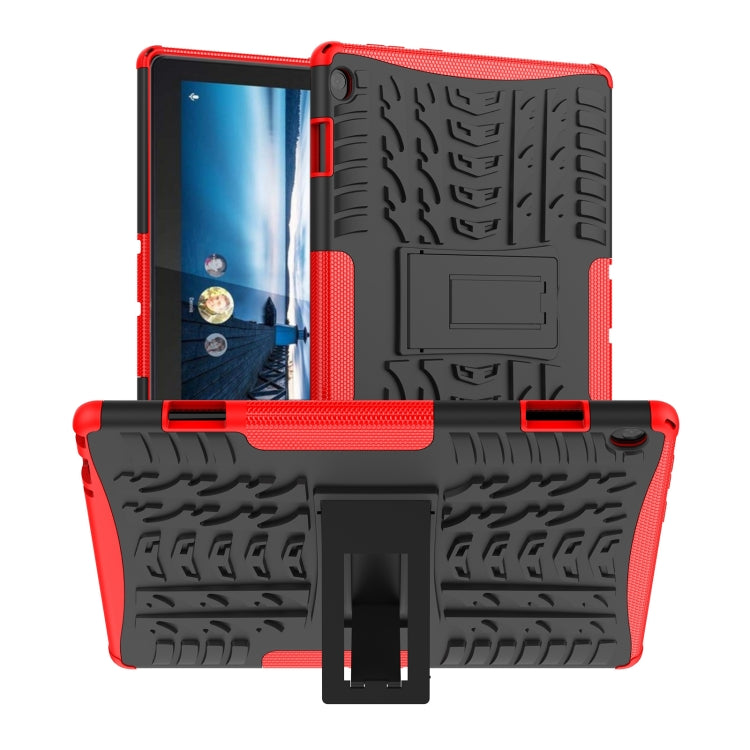 For Lenovo Tab M10 X605 / X505 Tire Texture Shockproof TPU+PC Protective Tablet Case with Holder