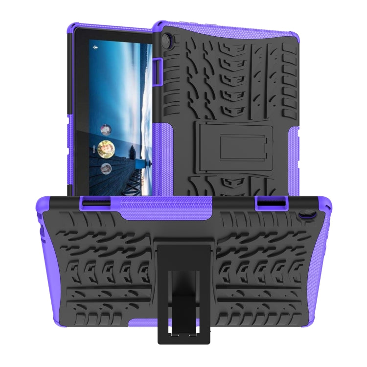 For Lenovo Tab M10 X605 / X505 Tire Texture Shockproof TPU+PC Protective Tablet Case with Holder