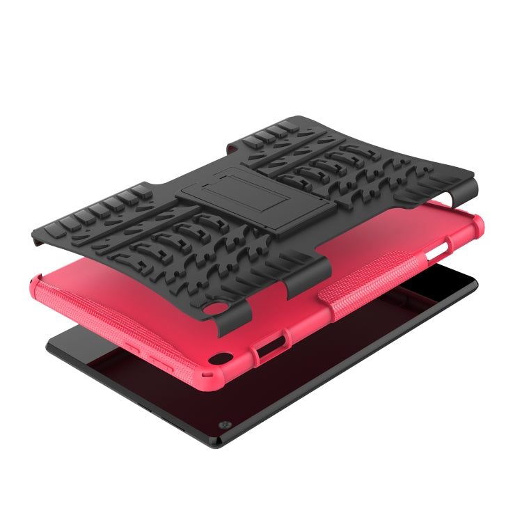 For Lenovo Tab M10 X605 / X505 Tire Texture Shockproof TPU+PC Protective Tablet Case with Holder