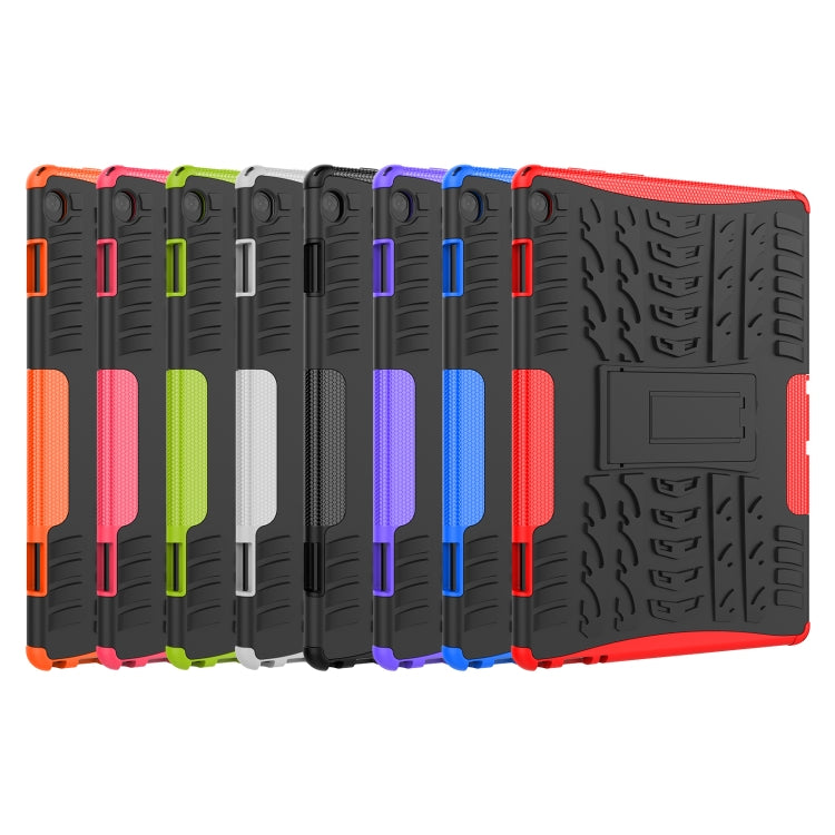 For Lenovo Tab M10 X605 / X505 Tire Texture Shockproof TPU+PC Protective Tablet Case with Holder
