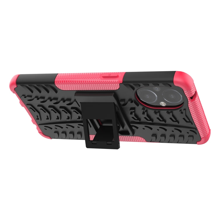 For OnePlus Nord N20 5G Tire Texture Shockproof TPU+PC Phone Case with Holder