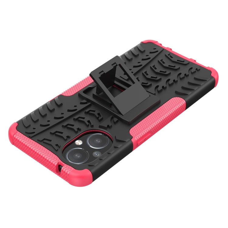 For OnePlus Nord N20 5G Tire Texture Shockproof TPU+PC Phone Case with Holder
