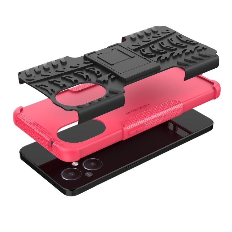 For OnePlus Nord N20 5G Tire Texture Shockproof TPU+PC Phone Case with Holder