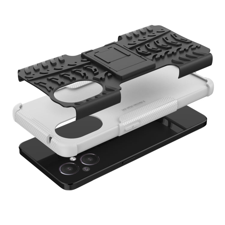 For OnePlus Nord N20 5G Tire Texture Shockproof TPU+PC Phone Case with Holder