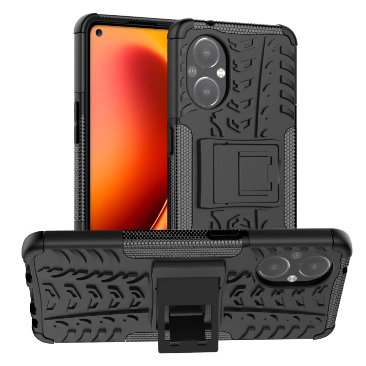 For OnePlus Nord N20 5G Tire Texture Shockproof TPU+PC Phone Case with Holder