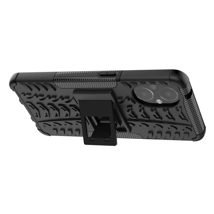 For OnePlus Nord N20 5G Tire Texture Shockproof TPU+PC Phone Case with Holder