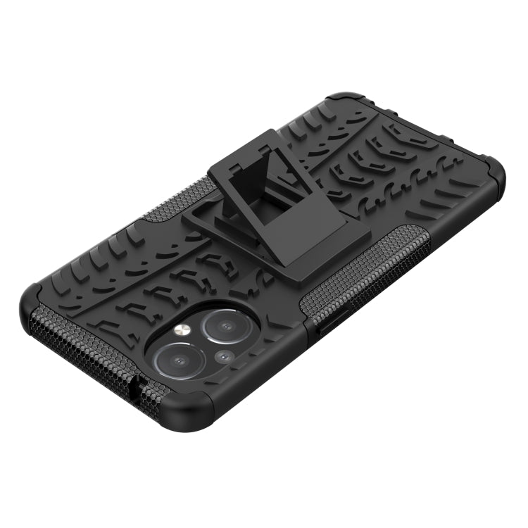 For OnePlus Nord N20 5G Tire Texture Shockproof TPU+PC Phone Case with Holder