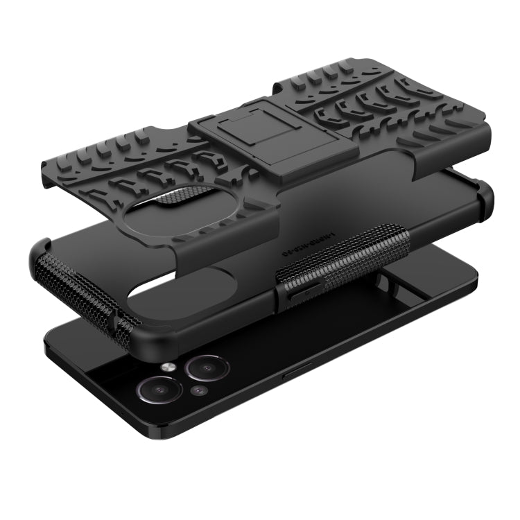 For OnePlus Nord N20 5G Tire Texture Shockproof TPU+PC Phone Case with Holder