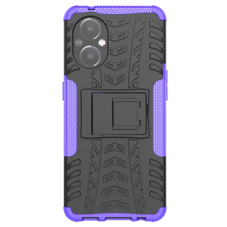 For OnePlus Nord N20 5G Tire Texture Shockproof TPU+PC Phone Case with Holder