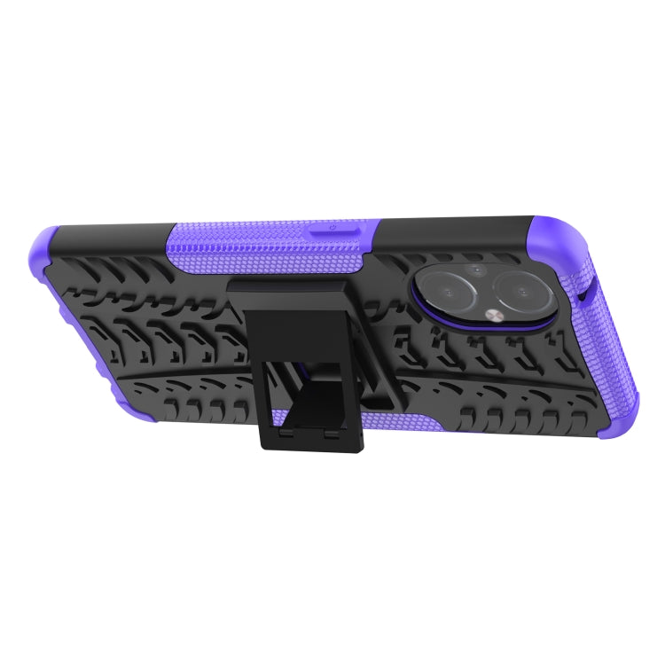 For OnePlus Nord N20 5G Tire Texture Shockproof TPU+PC Phone Case with Holder