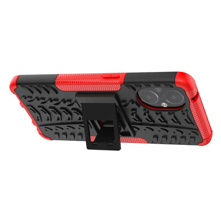 For OnePlus Nord N20 5G Tire Texture Shockproof TPU+PC Phone Case with Holder