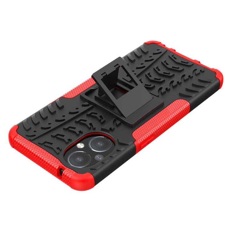 For OnePlus Nord N20 5G Tire Texture Shockproof TPU+PC Phone Case with Holder
