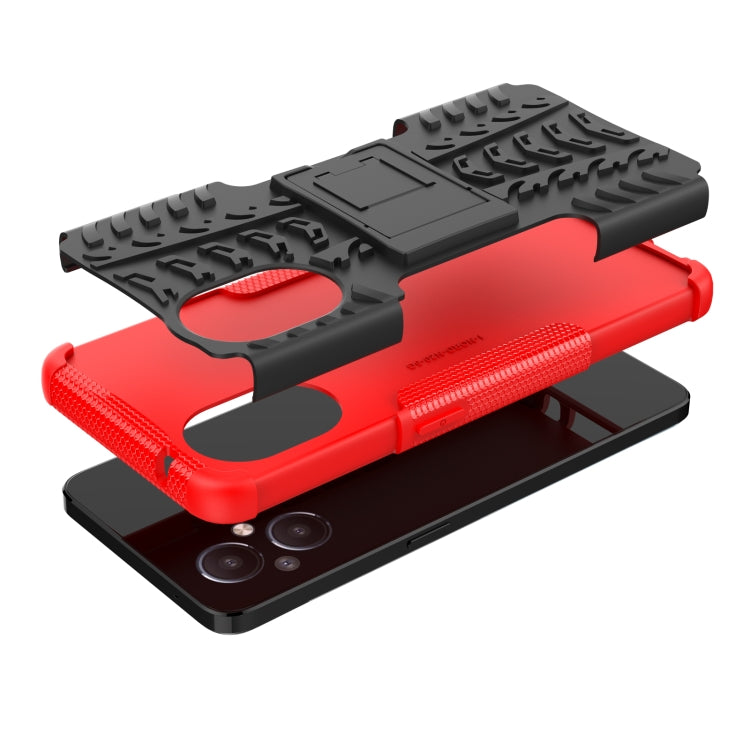 For OnePlus Nord N20 5G Tire Texture Shockproof TPU+PC Phone Case with Holder