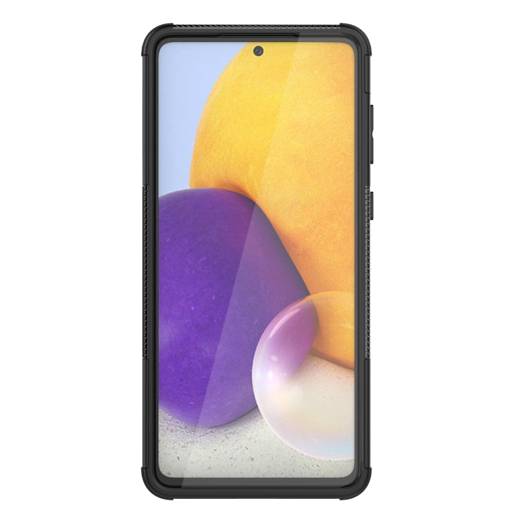 For Samsung Galaxy A73 5G Tire Texture Shockproof TPU+PC Phone Case with Holder