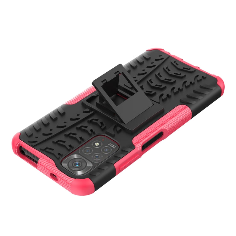 For Xiaomi Redmi Note 11S 4G International Version Tire Texture Shockproof TPU+PC Phone Case with Holder