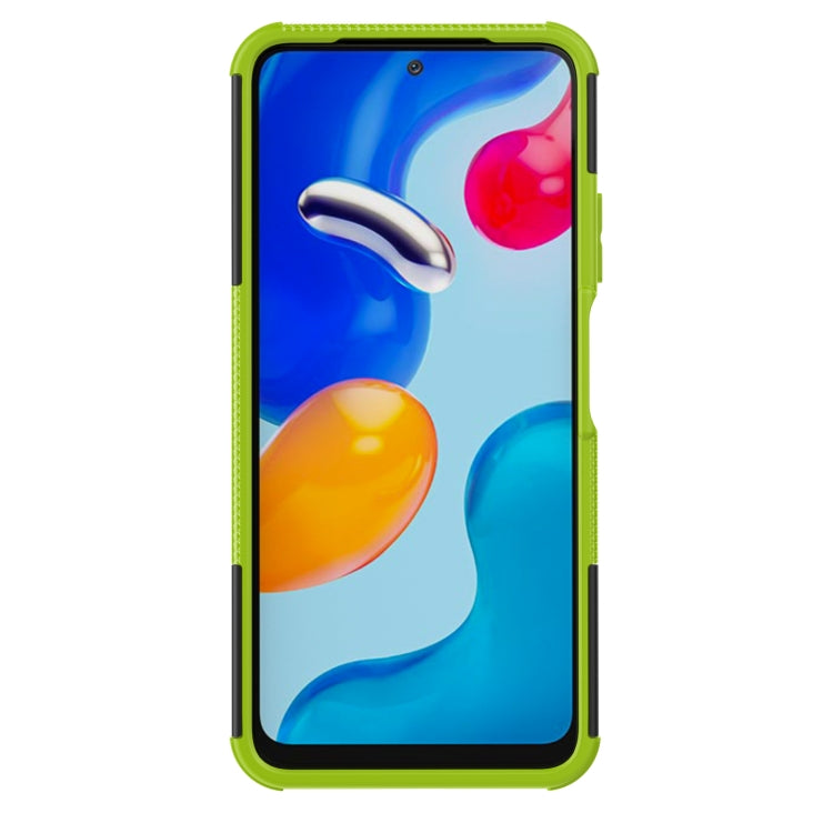 For Xiaomi Redmi Note 11S 4G International Version Tire Texture Shockproof TPU+PC Phone Case with Holder