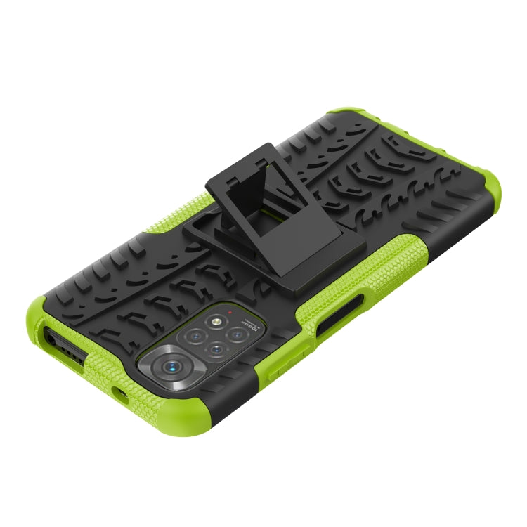 For Xiaomi Redmi Note 11S 4G International Version Tire Texture Shockproof TPU+PC Phone Case with Holder