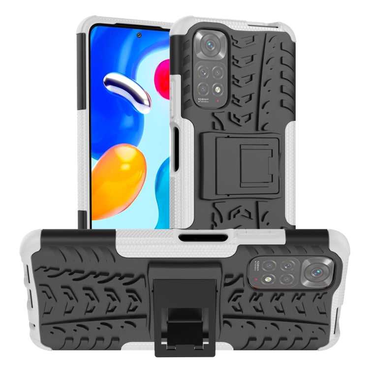 For Xiaomi Redmi Note 11S 4G International Version Tire Texture Shockproof TPU+PC Phone Case with Holder