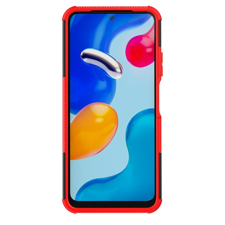For Xiaomi Redmi Note 11S 4G International Version Tire Texture Shockproof TPU+PC Phone Case with Holder
