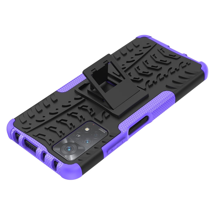 For Xiaomi Redmi Note 11 Pro 5G International Version Tire Texture Shockproof TPU+PC Phone Case with Holder