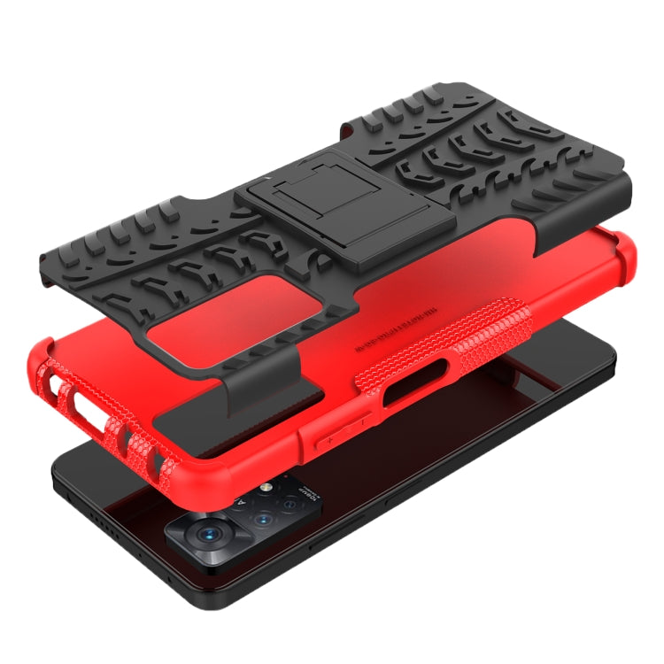 For Xiaomi Redmi Note 11 Pro 5G International Version Tire Texture Shockproof TPU+PC Phone Case with Holder