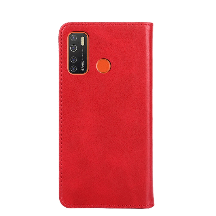 For Tecno Camon 15 / Camon 15 Air Non-Magnetic Retro Texture Leather Phone Case