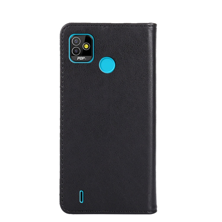 For Tecno Pop 5 Non-Magnetic Retro Texture Leather Phone Case