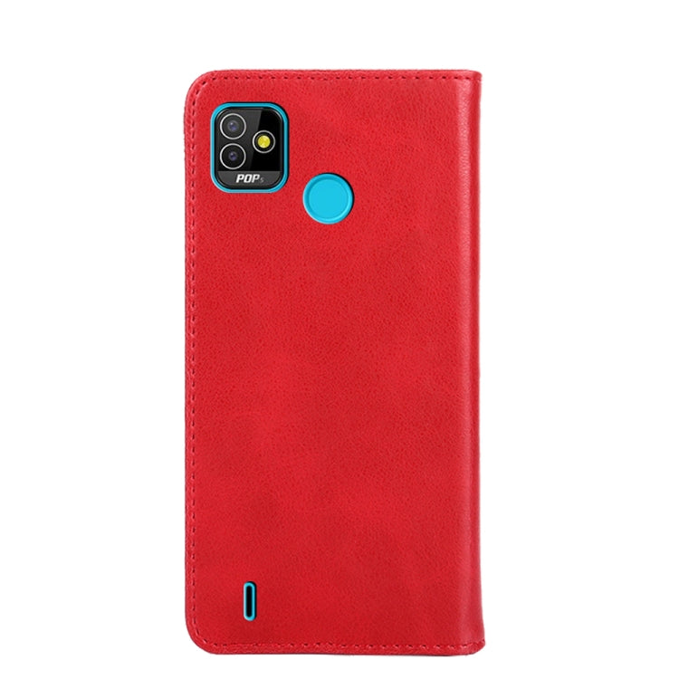For Tecno Pop 5 Non-Magnetic Retro Texture Leather Phone Case