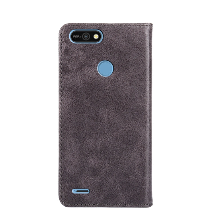 For Tecno Pop 2 / Pop 2 F Non-Magnetic Retro Texture Leather Phone Case