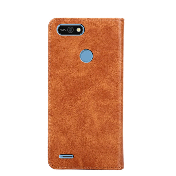 For Tecno Pop 2 / Pop 2 F Non-Magnetic Retro Texture Leather Phone Case