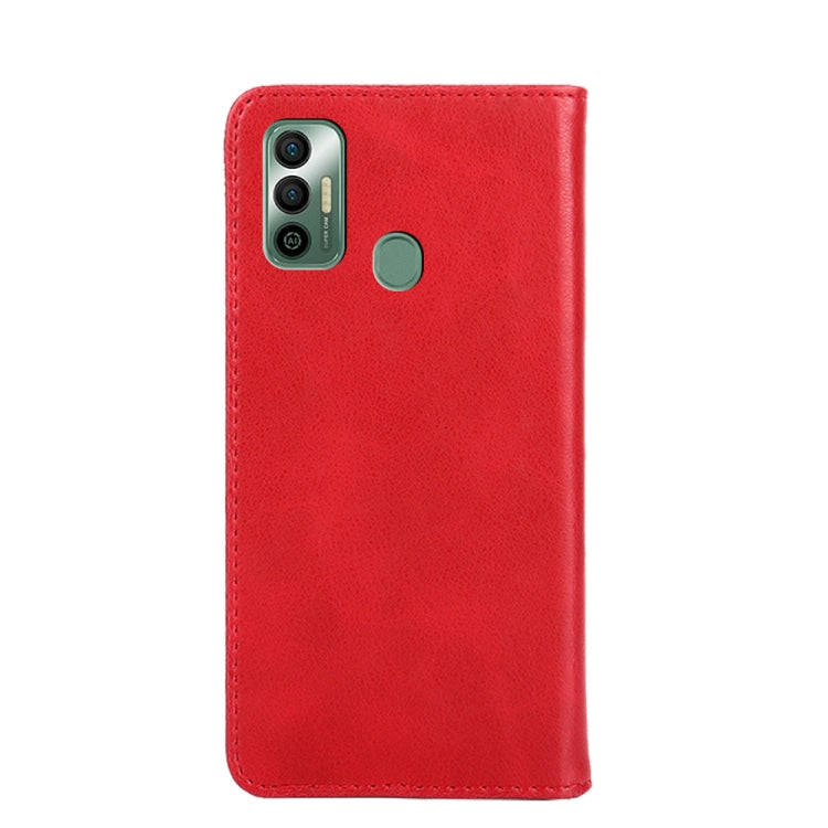For Tecno Spark 7 Non-Magnetic Retro Texture Leather Phone Case