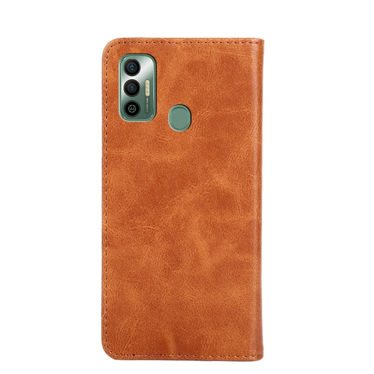 For Tecno Spark 7 Non-Magnetic Retro Texture Leather Phone Case