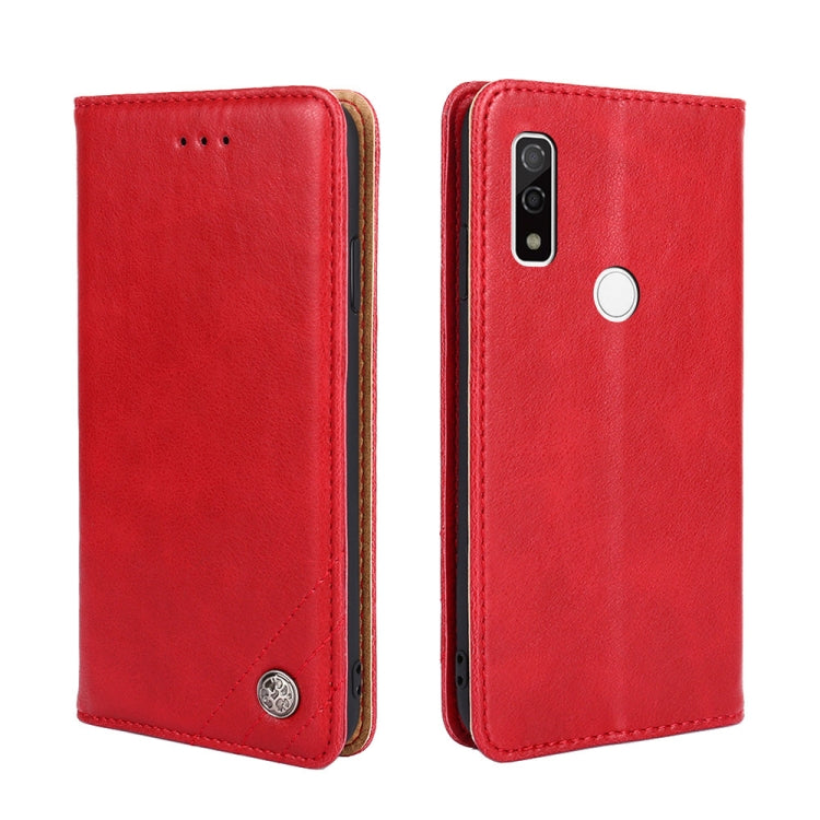 For Fujitsu Arrows WE F-51B Non-Magnetic Retro Texture Leather Phone Case