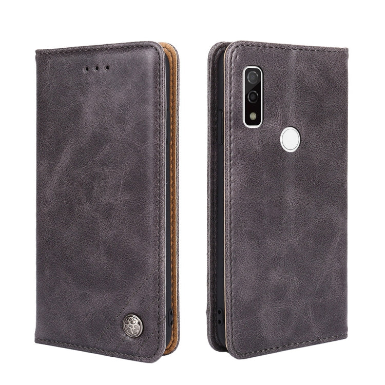 For Fujitsu Arrows WE F-51B Non-Magnetic Retro Texture Leather Phone Case