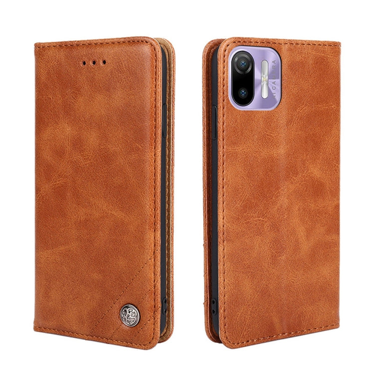 For Ulefone Note 6 / Note 6 Pro Non-Magnetic Retro Texture Leather Phone Case