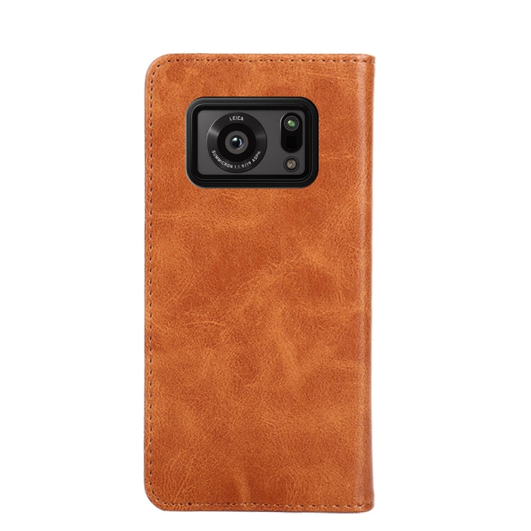 For Sharp Aquos R6 Non-Magnetic Retro Texture Leather Phone Case