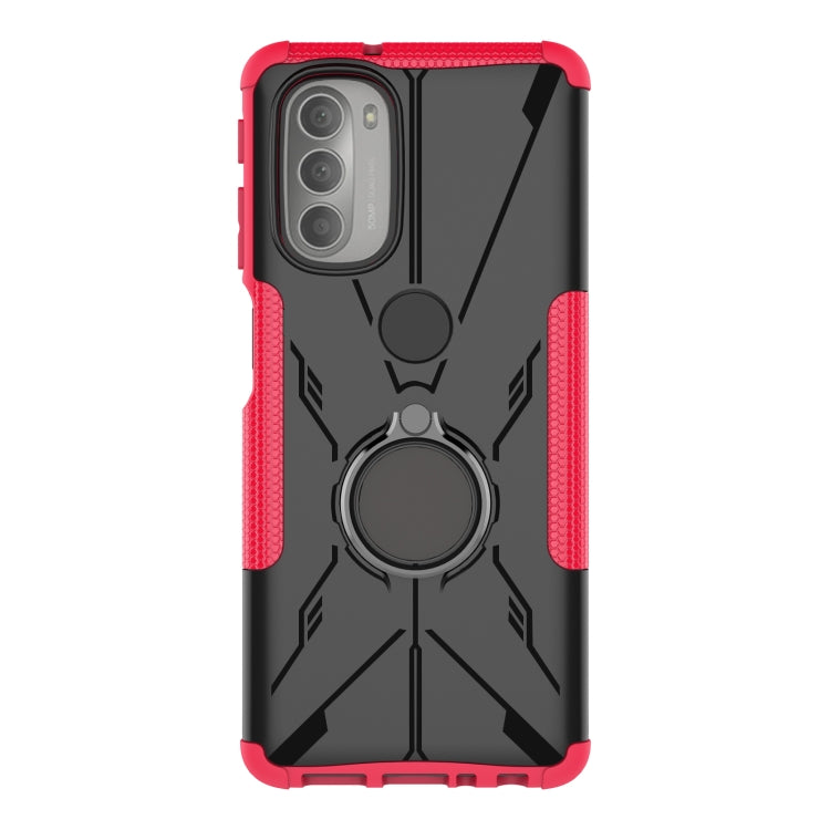 For Motorola Moto G51 5G Armor Bear Shockproof PC + TPU Phone Protective Case with Ring Holder