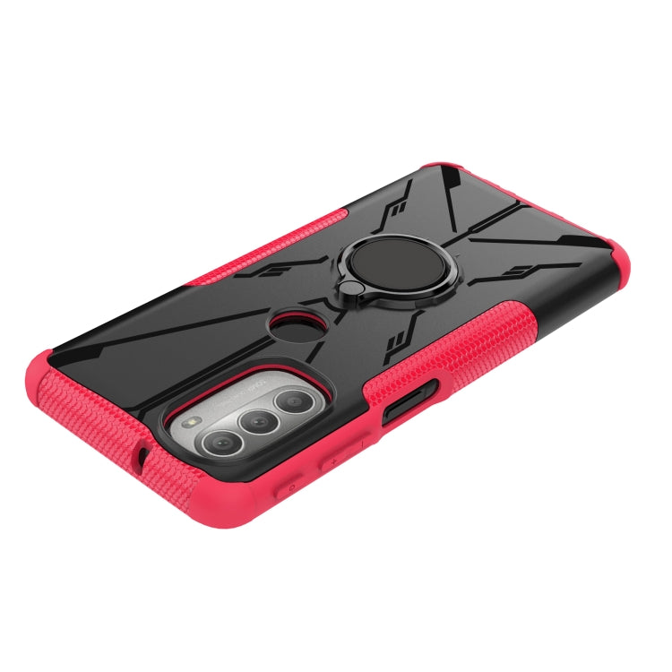 For Motorola Moto G51 5G Armor Bear Shockproof PC + TPU Phone Protective Case with Ring Holder