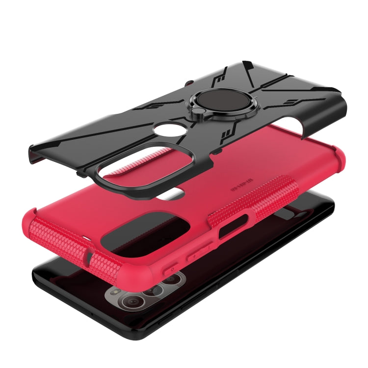For Motorola Moto G51 5G Armor Bear Shockproof PC + TPU Phone Protective Case with Ring Holder