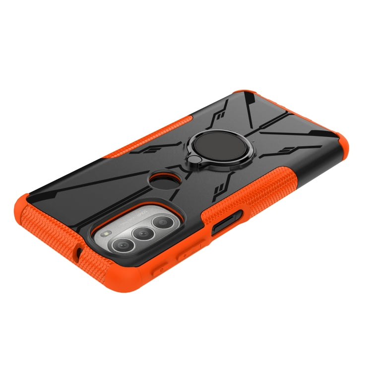 For Motorola Moto G51 5G Armor Bear Shockproof PC + TPU Phone Protective Case with Ring Holder
