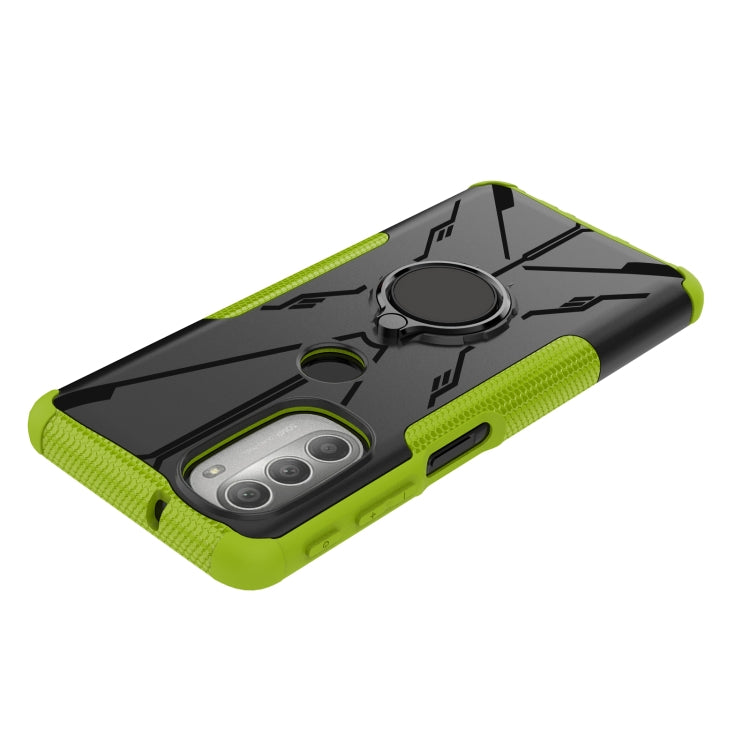 For Motorola Moto G51 5G Armor Bear Shockproof PC + TPU Phone Protective Case with Ring Holder