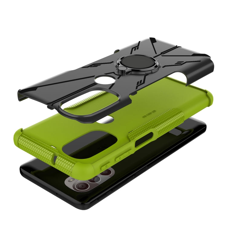 For Motorola Moto G51 5G Armor Bear Shockproof PC + TPU Phone Protective Case with Ring Holder