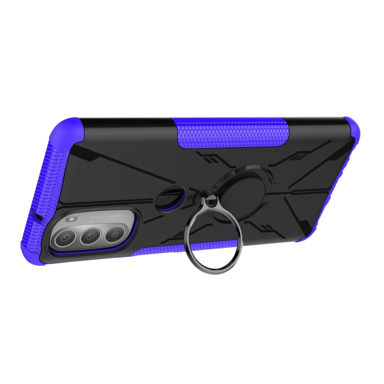 For Motorola Moto G51 5G Armor Bear Shockproof PC + TPU Phone Protective Case with Ring Holder